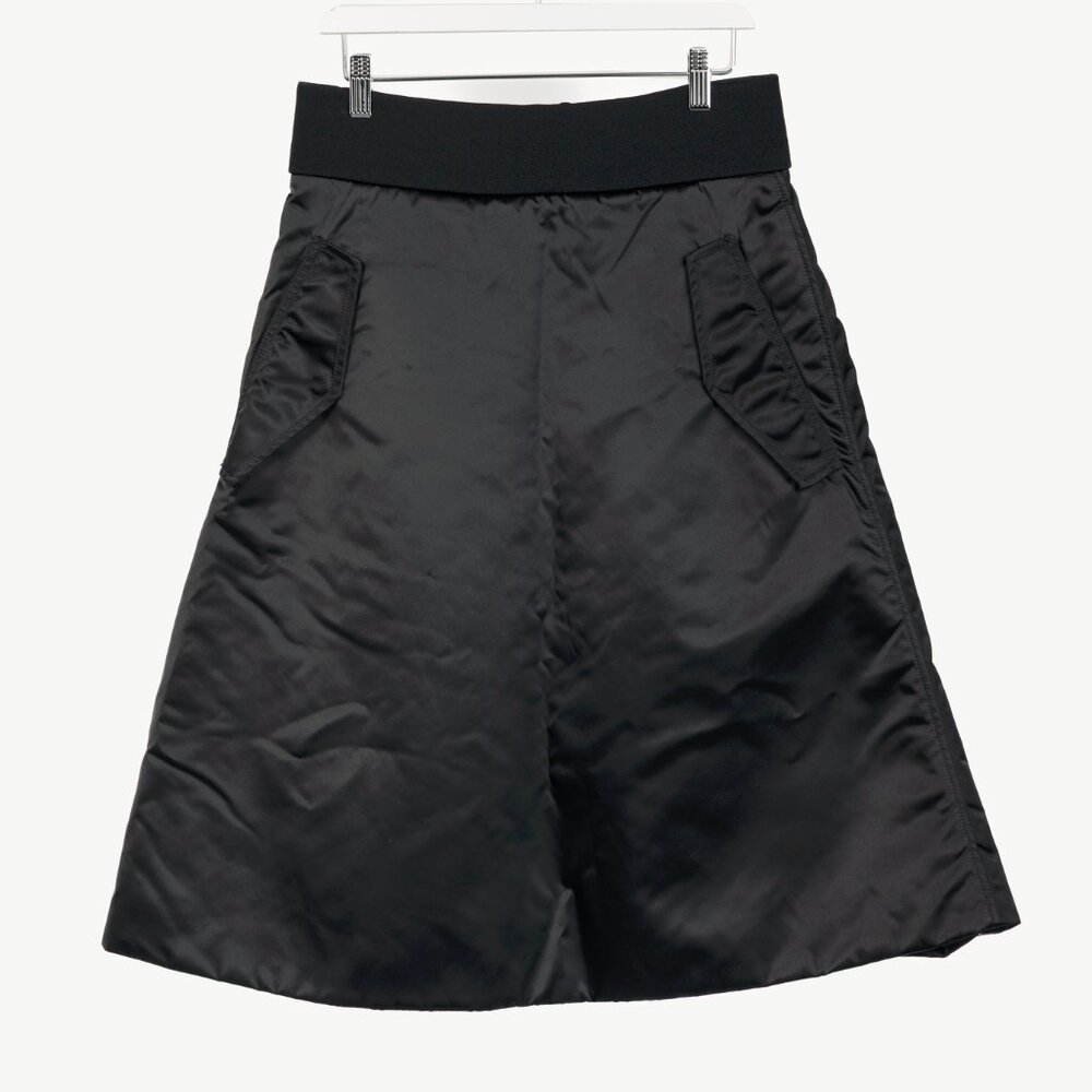 Acne Studios Pag Bomber Black Nylon A-Line Midi Skirt